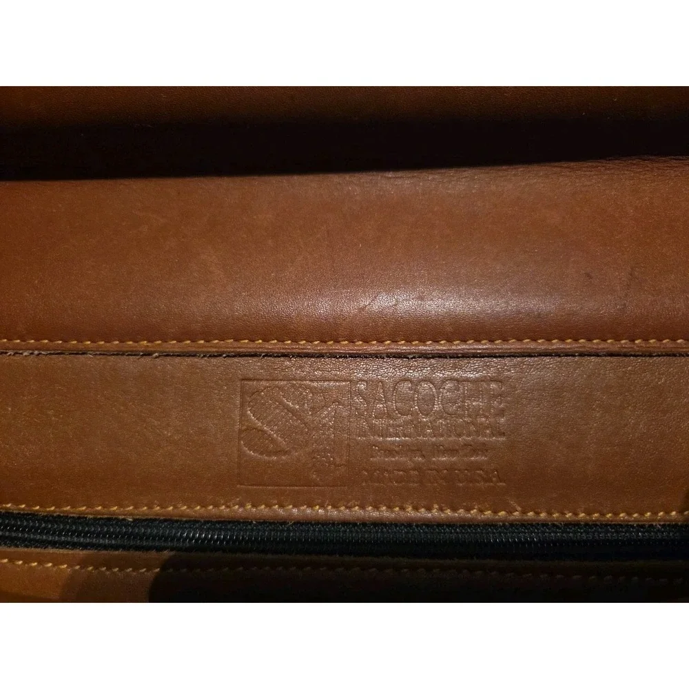 Vintage Sacoche International Brown Leather Messenger Bag Briefcase Made in USA